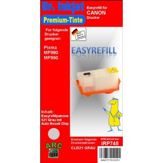 CISS Easyrefillpatrone mit Automatikchip für CLI521GY  -ohne Tinte-