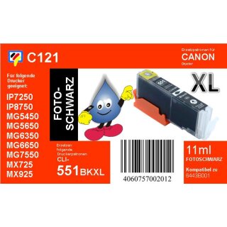 C121 - CLI-551BKXL - schwarz - TiDis Ersatzdruckerpatrone...