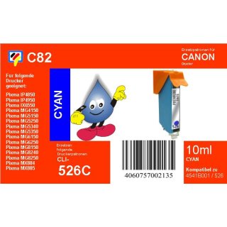 C82 - CLI526C- cyan - TiDis Ersatzdruckerpatrone mit 10ml Inhalt