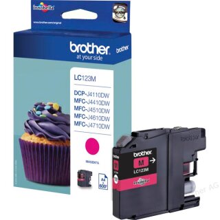 LC-123M Brother Original-Druckerpatrone mit 600. Seiten Druckleistung (magenta)