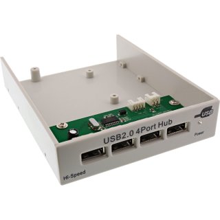 InLine® USB 2.0 Hub, 4-fach für den 8,89cm (3,5") Schacht, beige