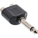 InLine® Audio Adapter, 6,3mm Klinke Stecker an 2x...
