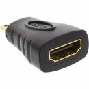 InLine® HDMI Adapter, HDMI A Buchse auf Mini HDMI C Stecker, 4K/60Hz kompatibel, vergoldete Kontakte