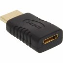 InLine® HDMI Adapter, HDMI A Stecker auf Mini HDMI C Buchse, 4K2K kompatibel, vergoldete Kontakte
