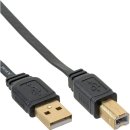 InLine® USB 2.0 Flachkabel, A an B, schwarz, Kontakte...