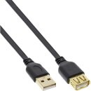 InLine® USB 2.0 Flachkabel Verlängerung, A...