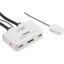 InLine® KVM Switch, 2-fach, Displayport, USB, mit Audio, integr. Kabel