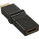 InLine® HDMI Adapter, HDMI A Stecker / Buchse, rotierbar, vergoldete Kontakte