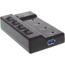InLine® USB 3.0 Hub, 4 Port, schwarz, mit Schalter,...