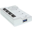 InLine® USB 3.0 Hub, 4 Port, silber, mit Schalter, mit 3,5A Netzteil
