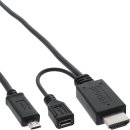InLine® MHL Micro-USB zu HDMI Adapterkabel, für...