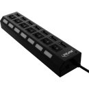 InLine® USB 2.0 7-Port Hub, mit Schalter, schwarz, inkl. Steckernetzteil 3,5A