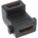 InLine® HDMI Adapter zum Einbau mit Gewinde, HDMI A Buchse/Buchse, gewinkelt, 4K2K kompatibel, vergoldete Kontakte