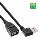 InLine® Smart USB 2.0 Verlängerung gewinkelt, USB-A Stecker / Buchse, schwarz, 0,2m