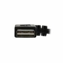 InLine® Smart USB 2.0 Verlängerung gewinkelt, USB-A Stecker / Buchse, schwarz, 0,2m