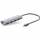 InLine® USB 3.1 Hub, USB Typ C zu 4 Port Typ A, Aluminiumgehäuse, silber, ohne Netzteil