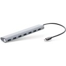 InLine® USB 3.1 Hub, USB Typ C zu 7 Port Typ A, Aluminiumgehäuse, silber, mit 4A Netzteil