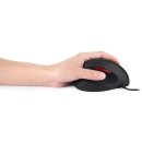 Perixx PERIMICE-518, ergonomische vertikale Maus für Linkshänder, USB-Kabel, schwarz