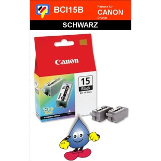 BCI15BK-schwarz- Canon Original Druckerpatrone mit 2x 6,0 ml Inhalt -8190A002-