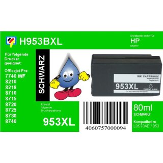 HP953BXL Black TiDis Recyclingpatrone mit ca.2.000 Seiten Druckleistung - ersetzt L0S70AE