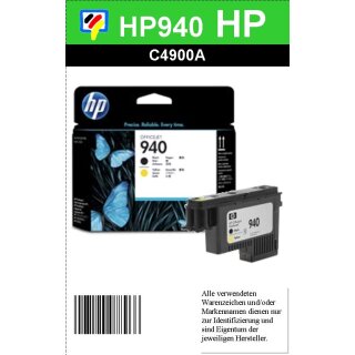 HP940 BK/YE - Original C4900AE - schwarz/gelb- Druckkopf zum Superangebot