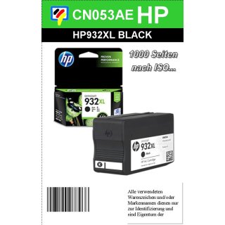 HP932BKXL - Original CN053AE - schwarz - Druckpatrone mit ca. 1.000 Seiten Druckleistung nach ISO