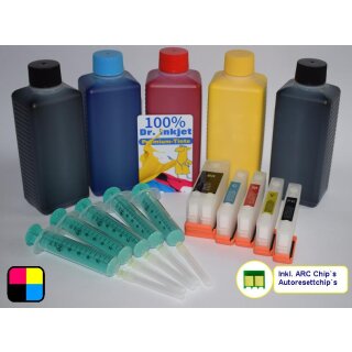 IRP1033-500 - Riesensparpack CISS / Easyrefill T33 + T33XL  inkl. 5 x 500ml Dr.Inkjet Premium Nachfülltinte