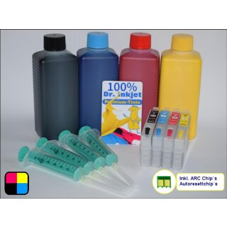 IRP1023-500 - Riesensparpack CISS / Easyrefill T0711-T0714  Multipack mit 4 Patronen und 4 x 500ml Dr.Inkjet Premium Nachfülltinte