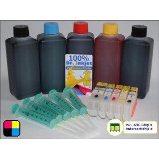 IRP1054-100 - CISS / Easyrefillpatronen Sparpack mit 5 x 100ml Premium Nachfülltinte von Dr. Inkjet ersetzen die PGI570XL und die CLI571XL Druckerpatronen