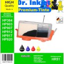 HR51 - Dr. Inkjet Komplett 250ml Set Premium Pigmentierte Nachfülltinte - Alles drin Packung - (BK/C/M/Y)