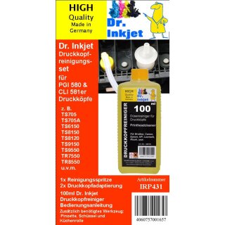 IRP431 - Dr.Inkjet Druckkopfreinigungsset für die Canon Drucker mit den PGI580 und CLI581er bzw. baugleiche Druckerpatronen - für QY6-0089
