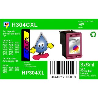 HP304XL - TiDis Druckerpatrone color mit 18ml Inhalt ersetzt die N9K07AE