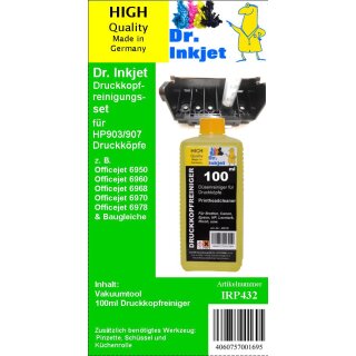 IRP432 - Dr.Inkjet Druckkopfreinigungsset für HP Drucker mit den HP903 & HP907 Druckerpatronen oder baugleiche Druckköpfe!