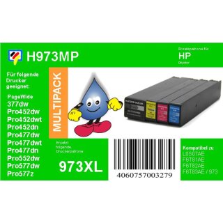 HP973X Multipack mit 4 XL TiDis Ersatzpatronen - je 1x B/C/M/Y