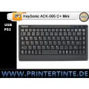 KeySonic® ACK-595 C+ Mini Tastatur schwarz USB/PS2