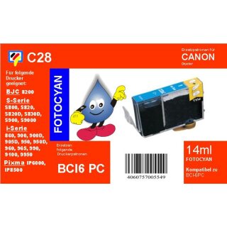 C28 - TiDis Ersatzkombipatrone mit 17ml Inhalt - BCI6ePC/BCI3ePC - Fotocyan -