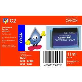 C2 - TiDis Ersatzpatrone mit 11ml Inhalt für BJI201C - cyan -