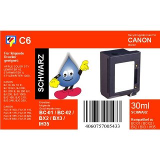 C6 TiDis Ersatzdruckerpatrone mit 29ml Inhalt für BC01 - schwarz -