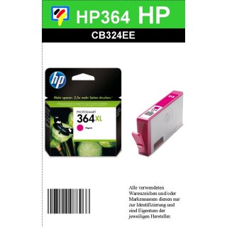HP364MXL - Original CB324EE - magenta - Druckpatrone mit 6ml Inhalt und ca. 750 Seiten Druckleistung nach Iso