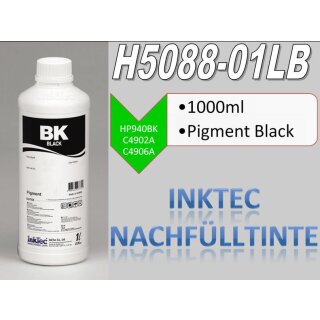 Inktec Nachfülltinte 1000ml Pigmentiert schwarz für HP711 / HP932 / HP940 / HP950 / HP953  