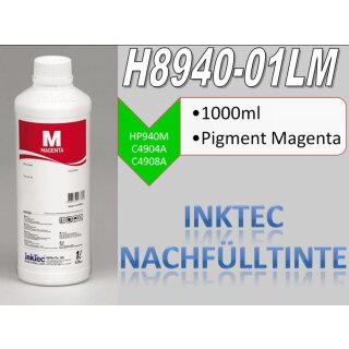 Inktec Nachfülltinte 1000ml Pigmentiert magenta für HP711 / HP933 / HP940 / HP951 / HP953