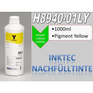 Inktec Nachfülltinte 1000ml Pigmentiert yellow für HP711 / HP933 / HP940 / HP951 / HP953  