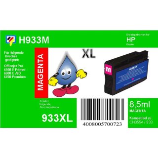 HP933MXL - TiDis Ersatzpatrone - magenta - mit 8,5ml Inhalt ersetzt CN055AE/HP933MXL