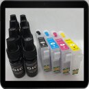 T18 + T18XL Sublimationspatronen CISS / Easyrefill - Multipack mit 4 Patronen inkl. GIC Sublimationstinte