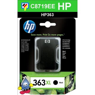 HP363BK - Original C8719EE - schwarz - Druckpatrone mit 17ml Inhalt zum Superangebot