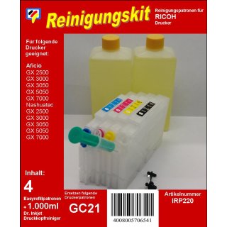 NRG Gelsprinter GX 7000 Düsenreiniger | Druckkopfreinigung Set - IRP220 | GC-21 Druckerpatronen