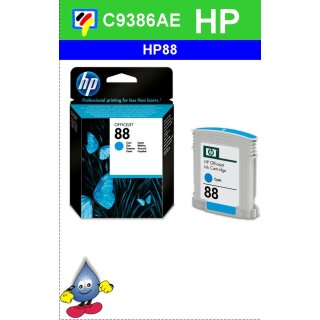 HP88CY - Original C9386AE-cyan-Druckpatrone mit 10ml Inhalt zum Superangebot 