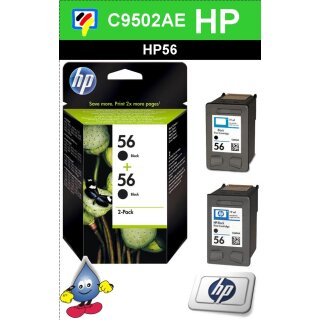 HP56BK - Original Multipack C9502AE-schwarz-Druckpatrone mit 2x 19ml Inhalt zum Superangebotngebot 