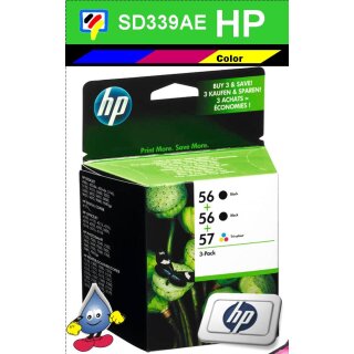 HP57BKCO - Original SD399AE-schwarz, color-Druckpatronen im Sparpack je 2x schwarz + 1x color zum Superangebot 