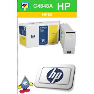 HP80Y - Original C4848A-gelb-Drucktinte mit 350ml Inhalt zum Superangebot